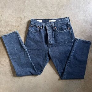 Levi’s Wedgie Straight Speckled Dark Wash Denim size 27